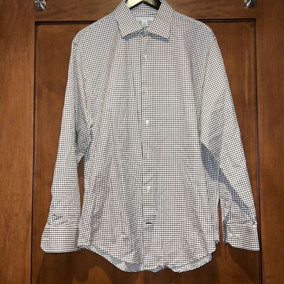 Banana Republic Blue & Brown Plaid Long Sleeve Button Down Shirt - Picture 1 of 9